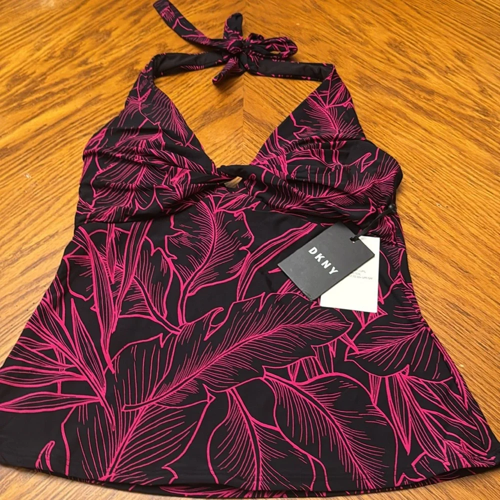 DKNY Women's Standard Triangle Halter Tank Top Bikini Bathing Suit top only - Picture 2 of 7